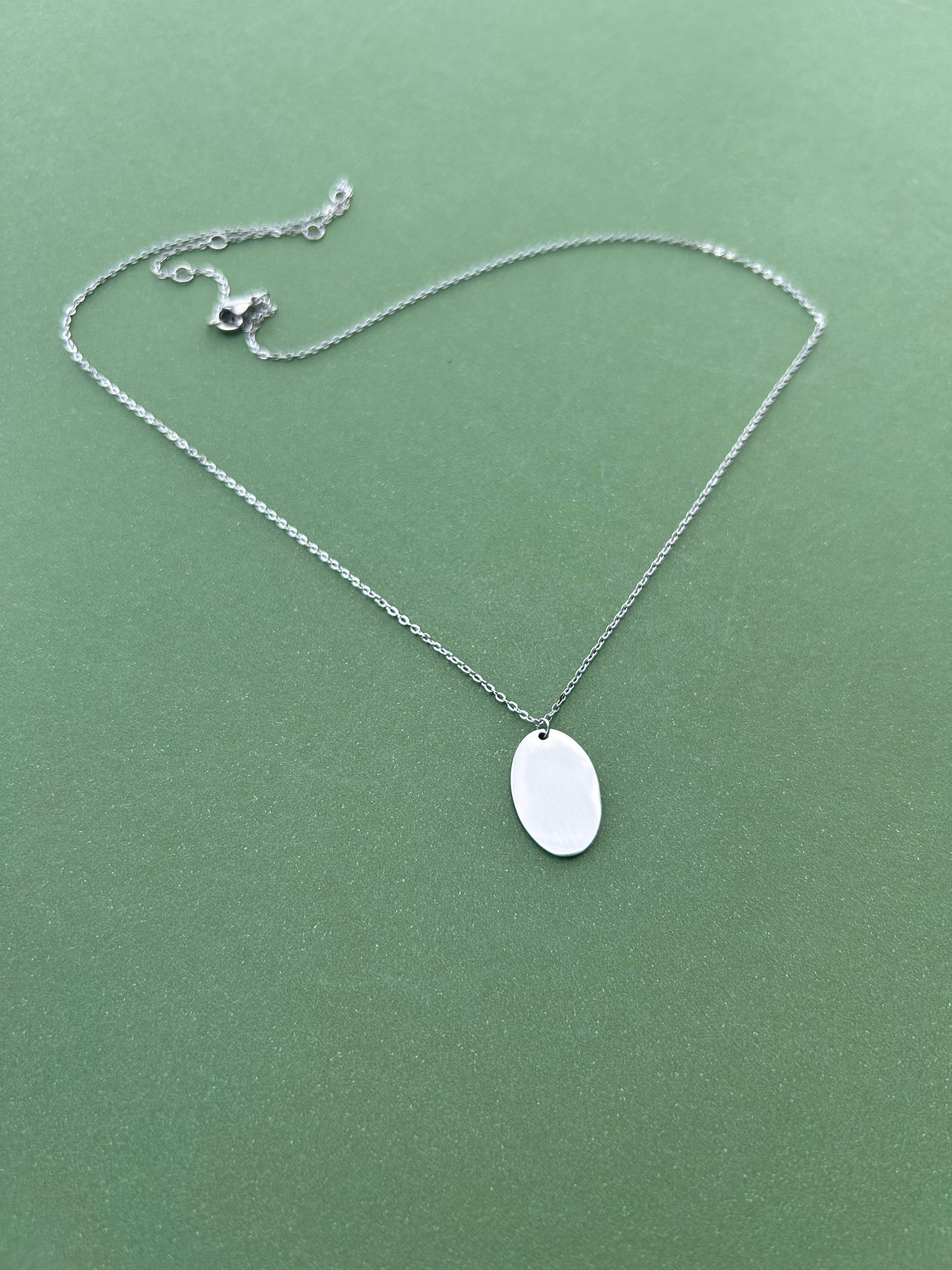 Custom Engraved oval necklace