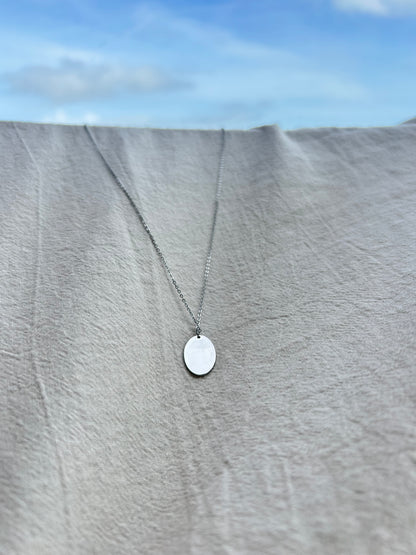 Custom Engraved oval necklace