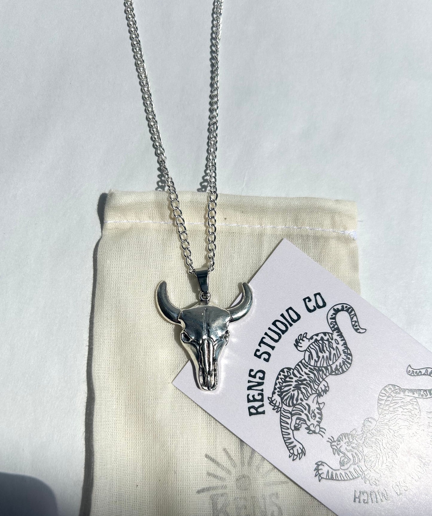 Bull skull necklace