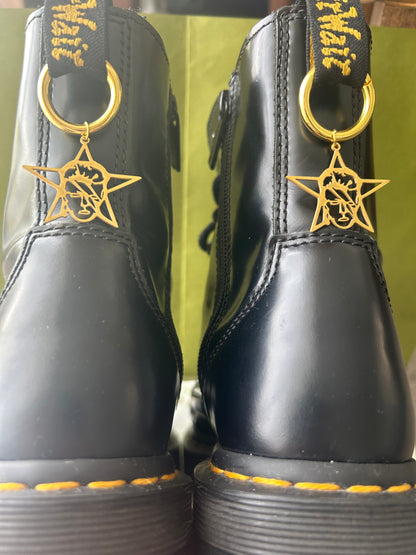 Gold David Bowie Ziggy stardust boot charms