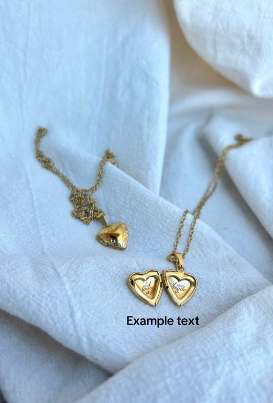 Pre order Custom Engraved gold locket necklace