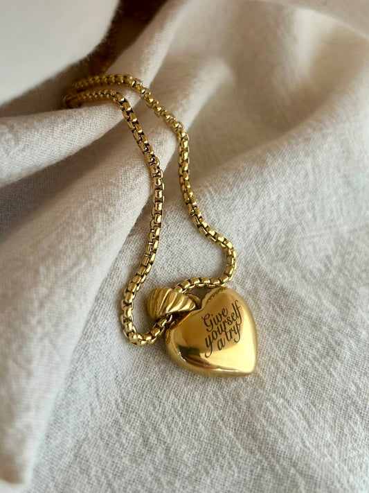 PRE ORDER Gold give yourself a try necklace