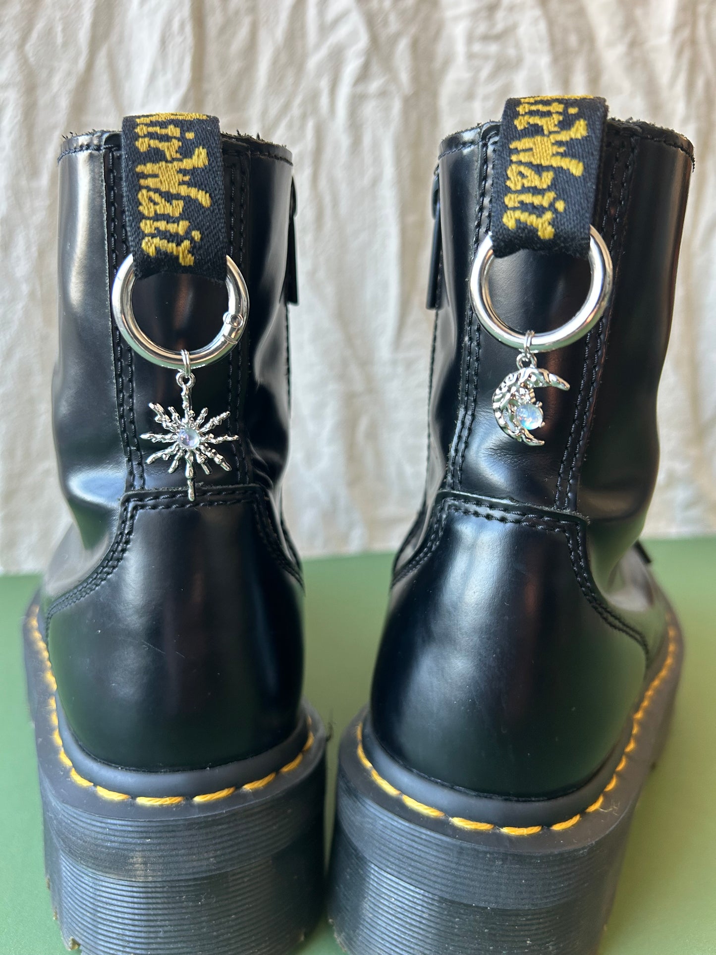 shooting star and moon boot charms