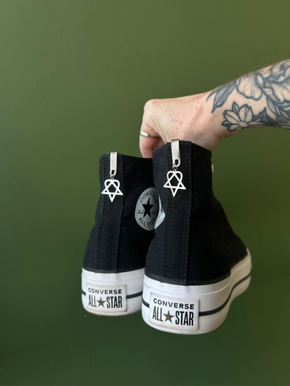 Heartagram shoe charms