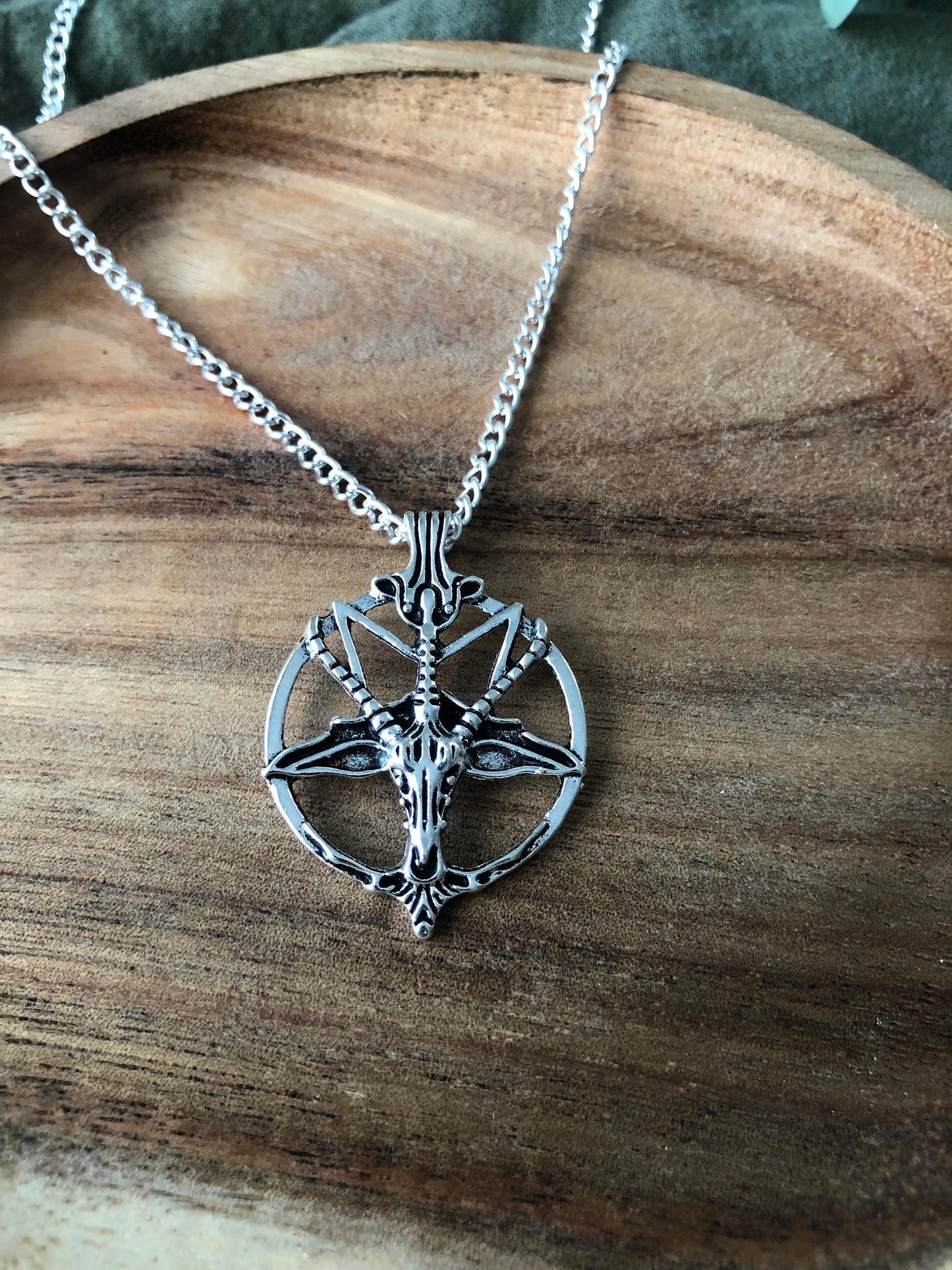 Baphomet necklace | sigil of baphomet silver necklace