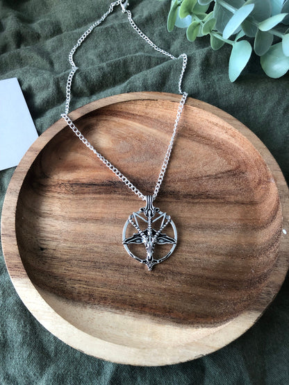 Baphomet necklace | sigil of baphomet silver necklace