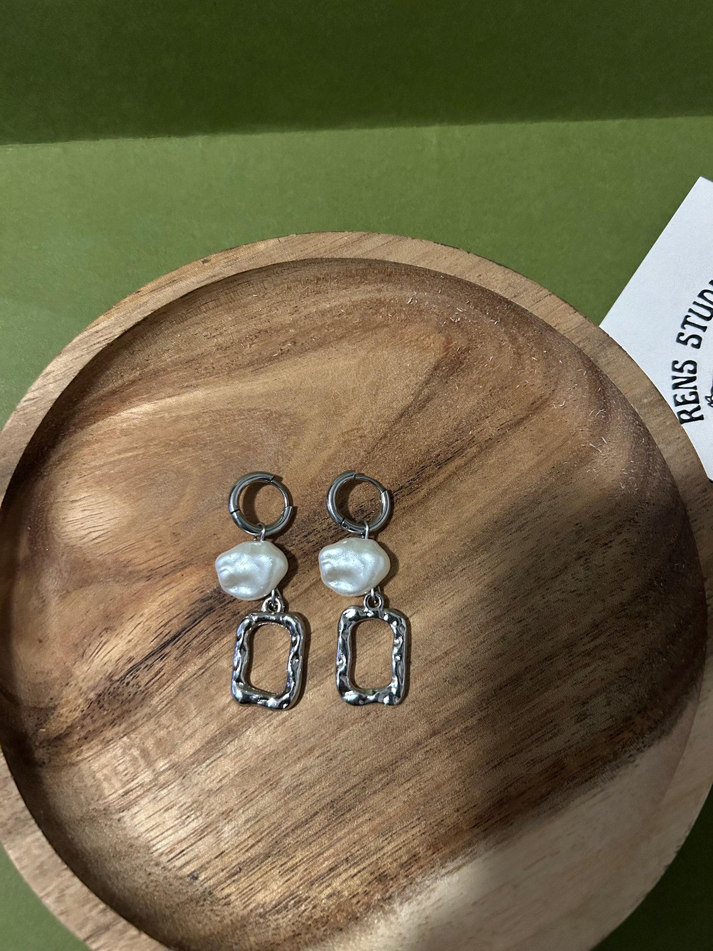 The 1975 box pearl earrings |  silver hoops and pearls  |