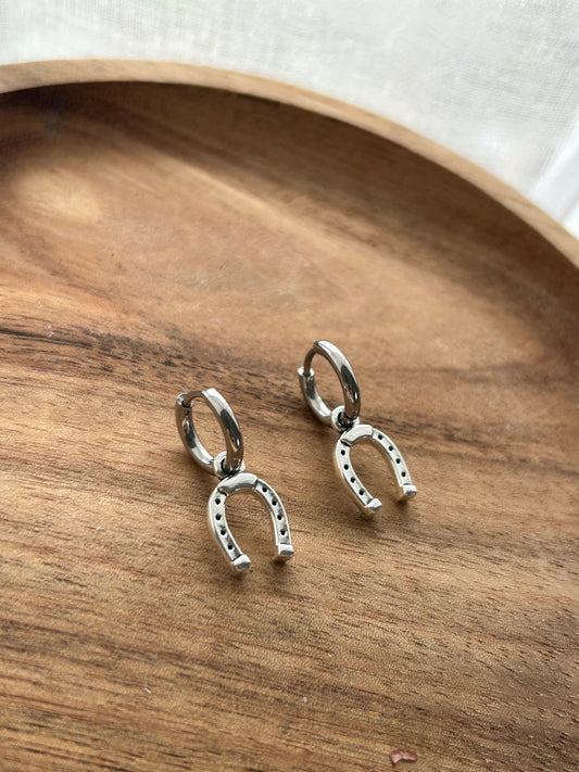 Horseshoe earrings | stainless steel hoop earrings