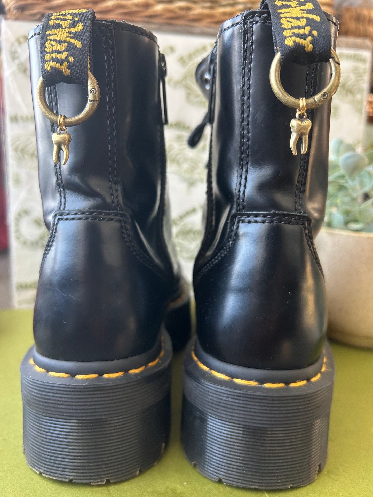 Gold tooth boot charms