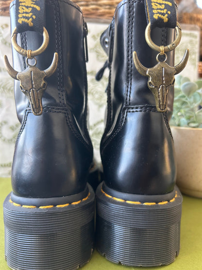 Antique bronze Bull skull boot charms