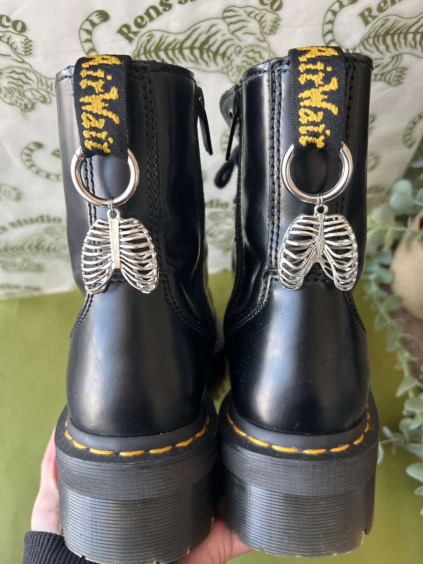 Ribcage/ skeleton boot charms