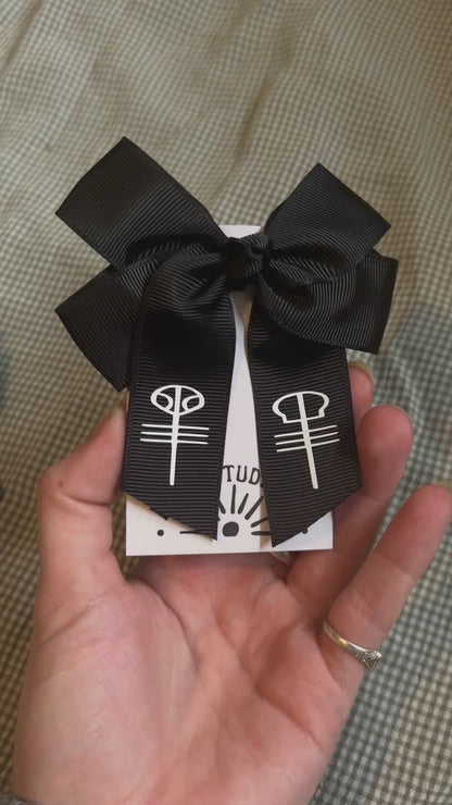 Mini TOP black hair bow